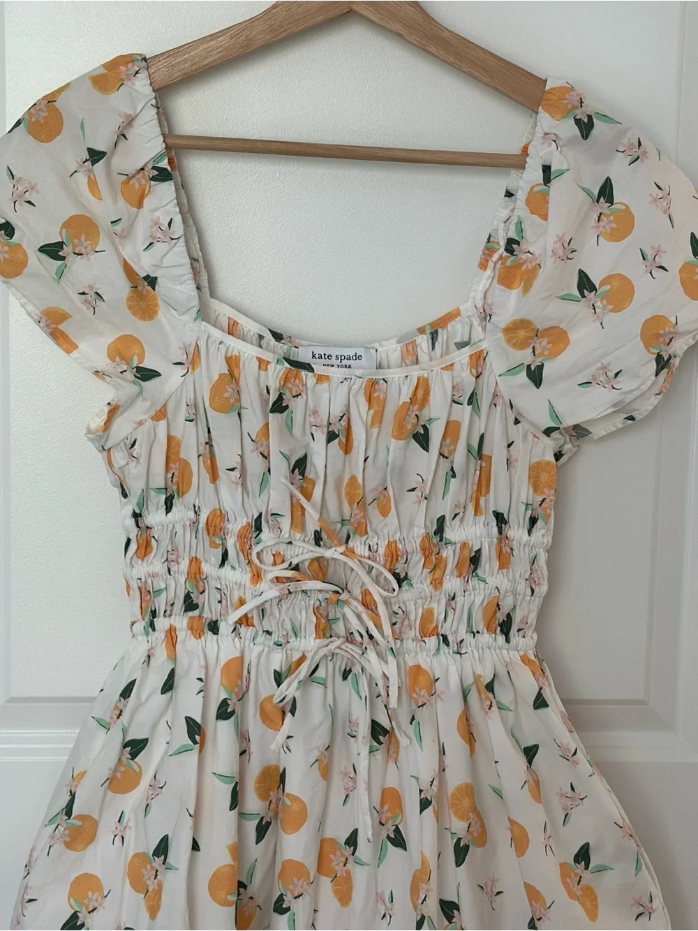 kate spade Orange Toss Cotton Midi Sundress